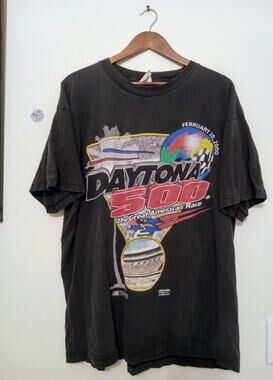 Vintage 2000 Daytona 500 NASCAR Race T-Shirt Checkered Flag Made in USA SZ XXL